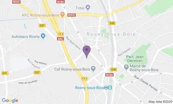Localisation LCL Agence de Rosny sous Bois Ville