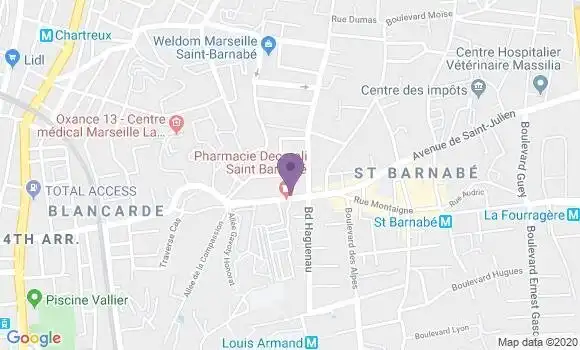 Localisation LCL Agence de Marseille Saint Barnabé