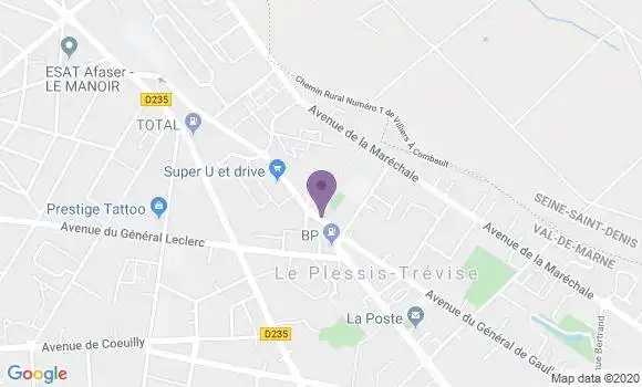 Localisation Banque Populaire Agence de Le Plessis Trévise