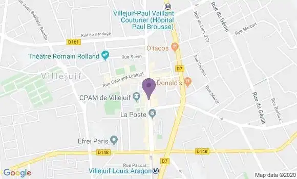 Localisation Banque Populaire Agence de Villejuif