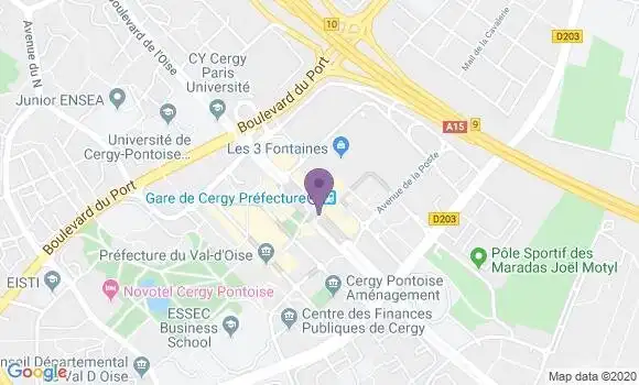 Localisation Banque Populaire Agence de Cergy Préfecture