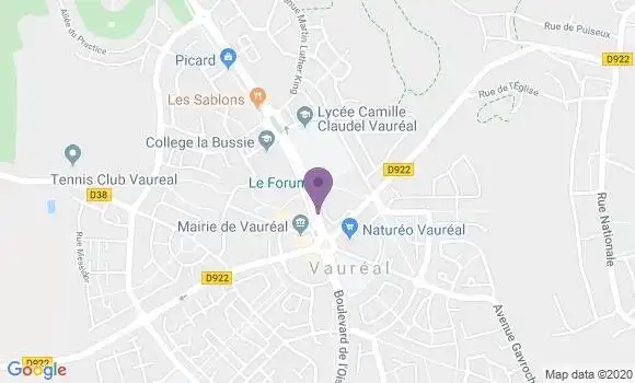 Localisation Banque Populaire Agence de Vauréal