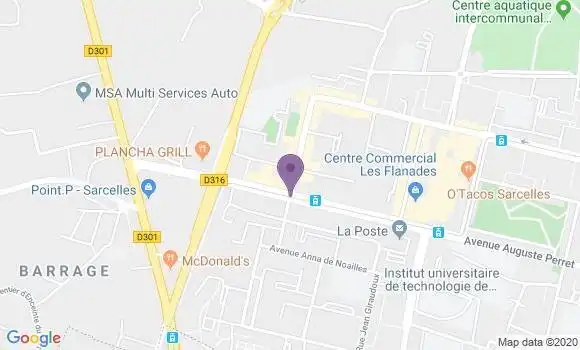 Localisation Banque Populaire Agence de Sarcelles Flanades