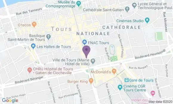 Localisation LCL Agence de Tours