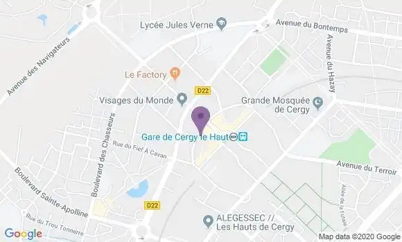 Localisation Banque Populaire Agence de Cergy le Haut Saint Christophe