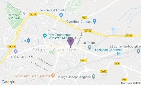 Localisation LCL Agence de Lézignan Corbières