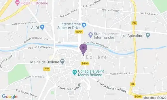 Localisation Crédit Agricole Agence de Bollène