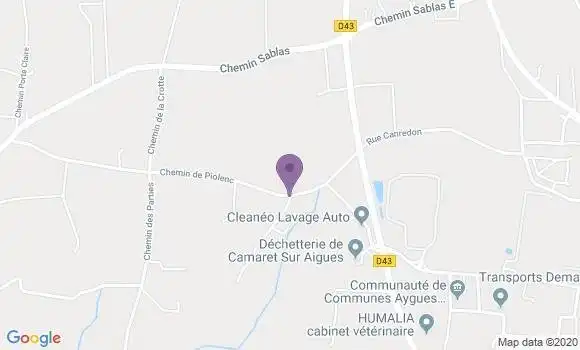 Localisation Crédit Agricole Agence de Camaret sur Aigues