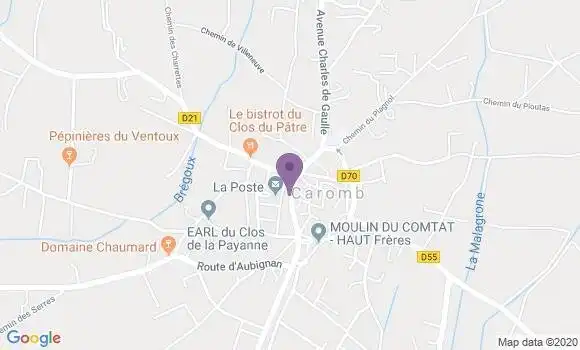 Localisation Crédit Agricole Agence de Caromb