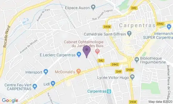 Localisation Crédit Agricole Agence de Carpentras Leclerc