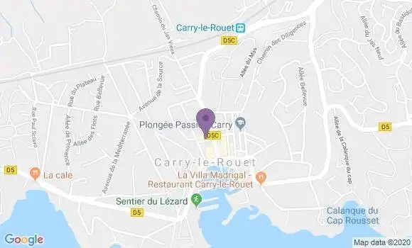 Localisation Crédit Agricole Agence de Carry le Rouet