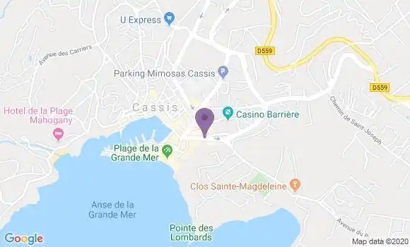 Localisation Crédit Agricole Agence de Cassis