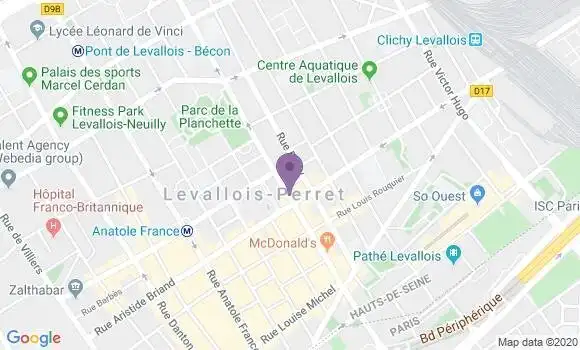 Localisation LCL Agence de Levallois Perret Mairie