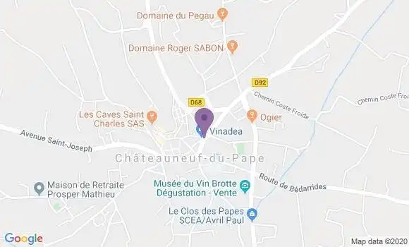 Localisation Crédit Agricole Agence de Châteauneuf du Pape