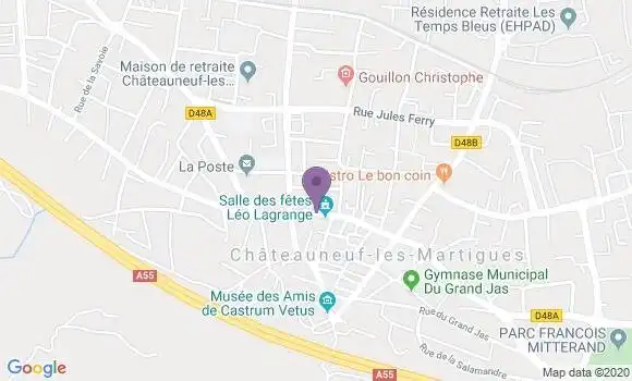 Localisation Crédit Agricole Agence de Châteauneuf les Martigues