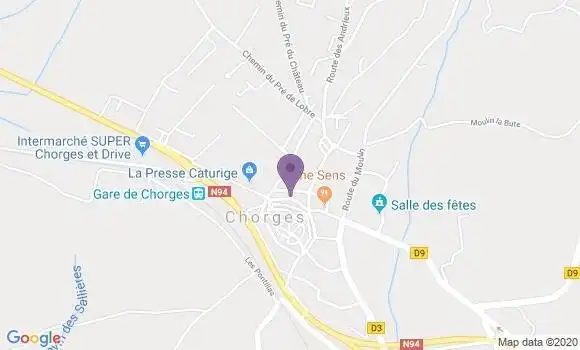 Localisation Crédit Agricole Agence de Chorges