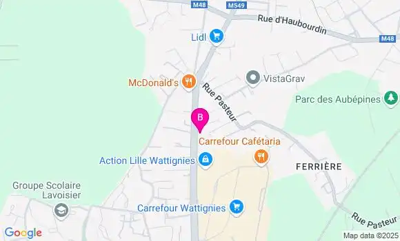 Localisation LCL Agence de Wattignies