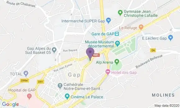 Localisation Crédit Agricole Agence de Gap
