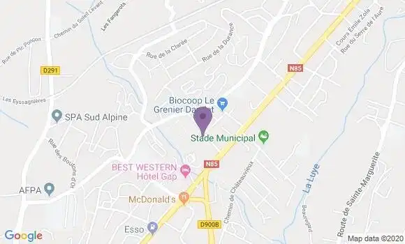Localisation Crédit Agricole Agence de Gap Saint Roch