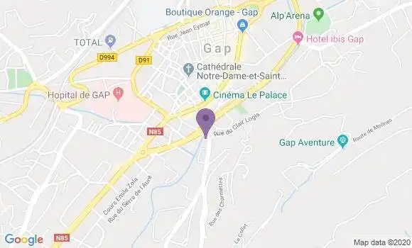 Localisation Crédit Agricole Agence de Gap Sainte Marguerite