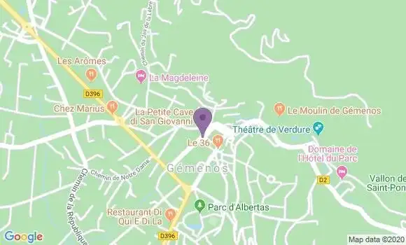 Localisation Crédit Agricole Agence de Gémenos