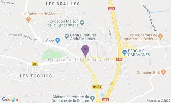 Localisation Crédit Agricole Agence de La Bedoule