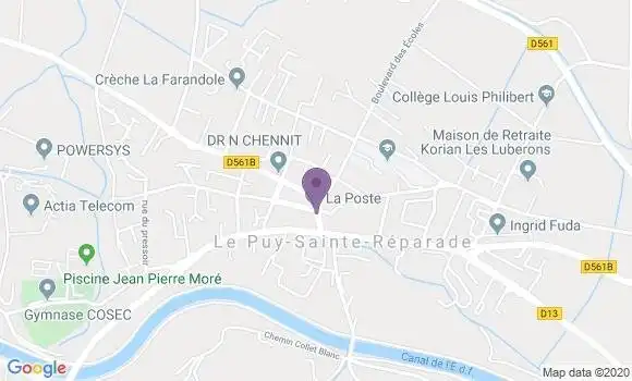 Localisation Crédit Agricole Agence de Le Puy Sainte Réparade