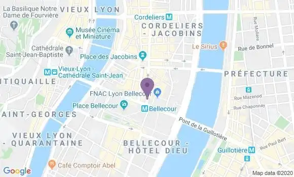 Localisation LCL Agence de Lyon Bellecour