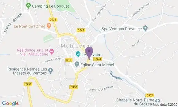 Localisation Crédit Agricole Agence de Malaucène