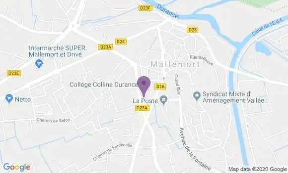Localisation Crédit Agricole Agence de Mallemort