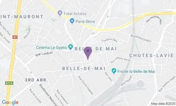 Localisation Crédit Agricole Agence de Marseille Belle de Mai