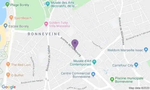 Localisation Crédit Agricole Agence de Marseille Bonneveine