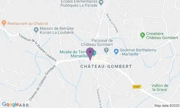 Localisation Crédit Agricole Agence de Marseille Château Gombert