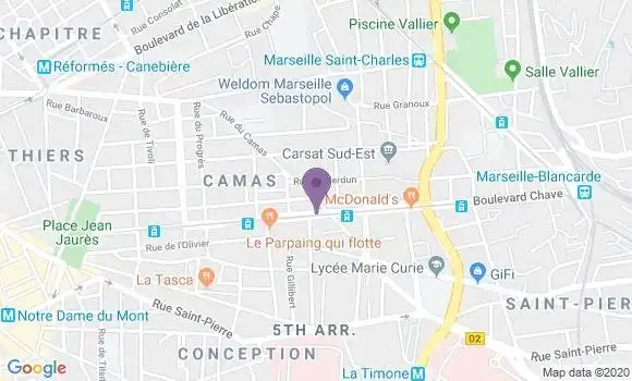 Localisation Crédit Agricole Agence de Marseille Chave