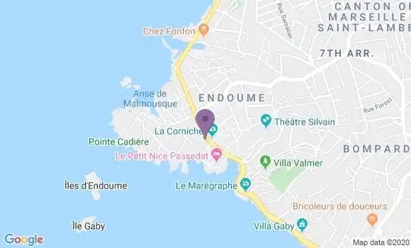 Localisation Crédit Agricole Agence de Marseille Corniche
