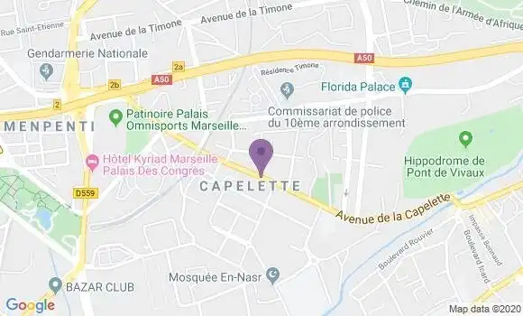 Localisation Crédit Agricole Agence de Marseille la Capelette