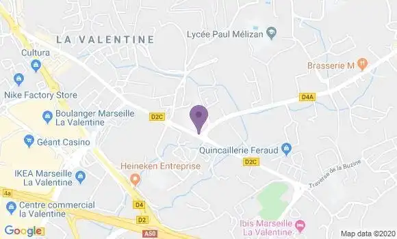 Localisation Crédit Agricole Agence de Marseille la Valentine