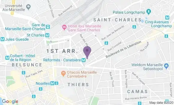 Localisation Crédit Agricole Agence de Marseille le Chapitre