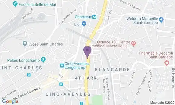 Localisation Crédit Agricole Agence de Marseille le Jarret
