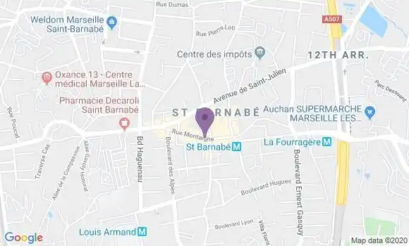 Localisation Crédit Agricole Agence de Marseille Saint Barnabé
