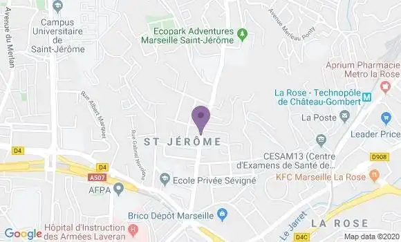 Localisation Crédit Agricole Agence de Marseille Saint Jérôme