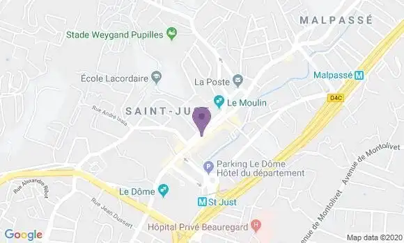 Localisation Crédit Agricole Agence de Marseille Saint Just