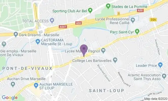 Localisation Crédit Agricole Agence de Marseille Saint Loup