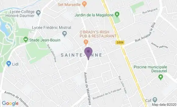 Localisation Crédit Agricole Agence de Marseille Sainte Anne
