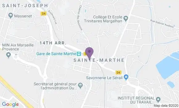 Localisation Crédit Agricole Agence de Marseille Sainte Marthe