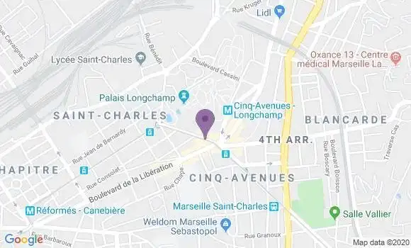 Localisation Crédit Agricole Agence de Marseille 5 Avenues