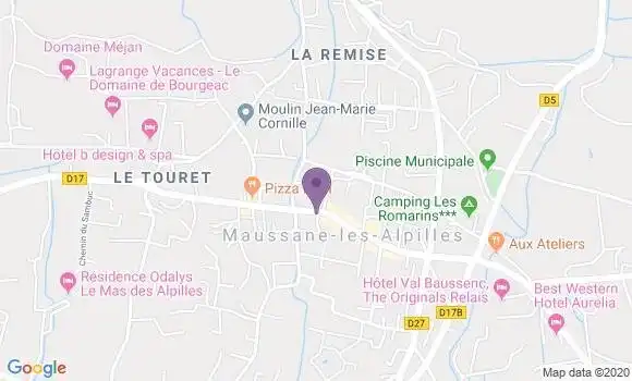 Localisation Crédit Agricole Agence de Maussane