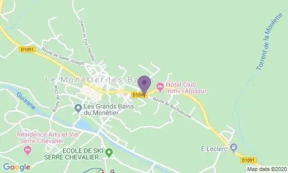 Localisation Crédit Agricole Agence de Monêtier les Bains