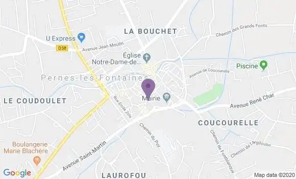 Localisation Crédit Agricole Agence de Pernes les Fontaines