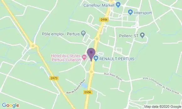 Localisation Crédit Agricole Agence de Pertuis Saint Martin